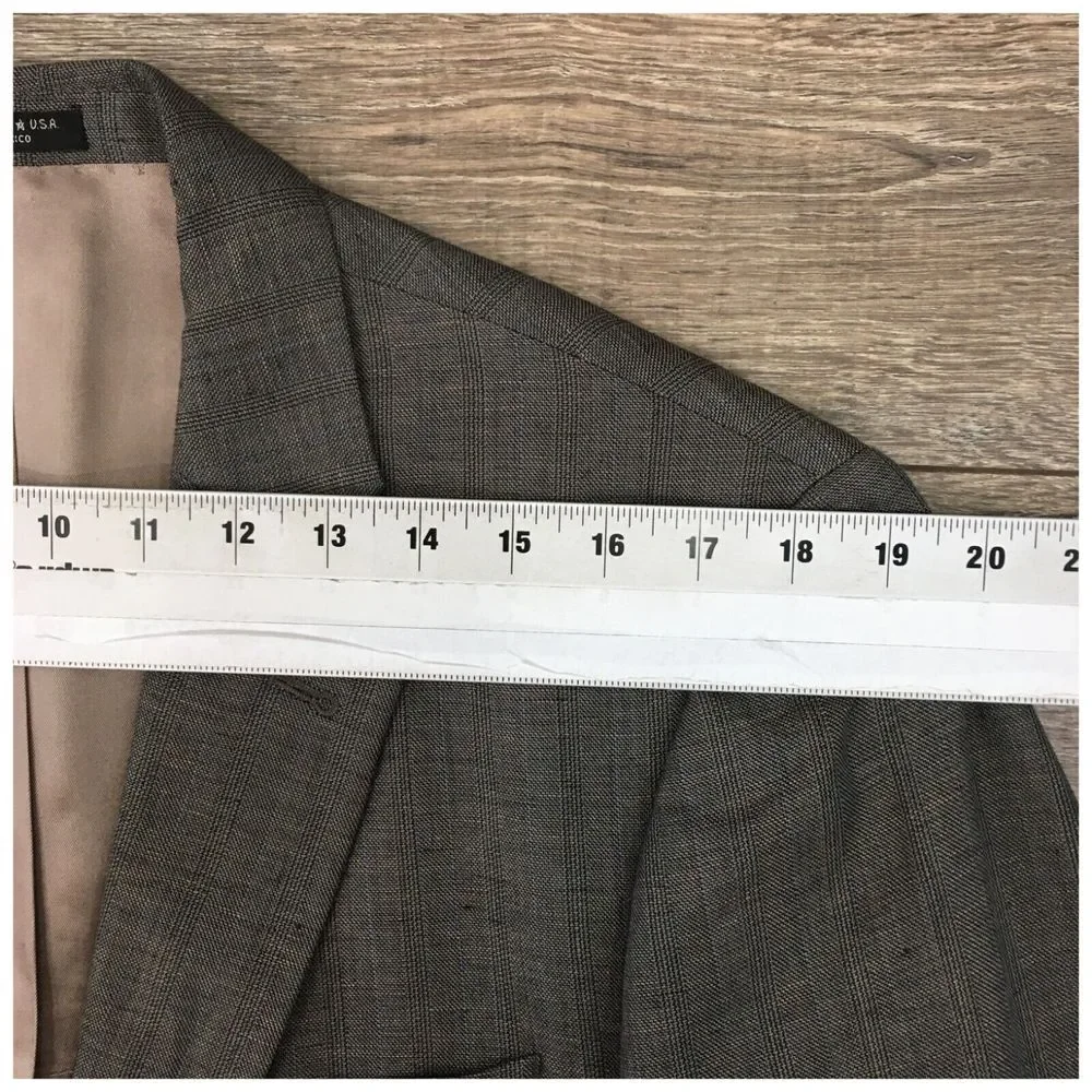 John Varvatos Mens Blazer Sport Coat Two Button‎ Casual Jacket 40L Linen Wool
